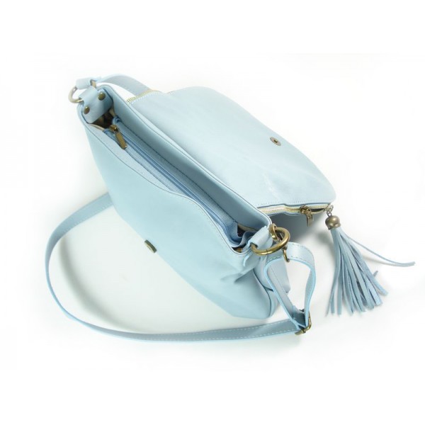 Skórzana listonoszka A5 Vera Pelle chlebak baby blue VP1017BB 6 Skórzana listonoszka A5 Vera Pelle chlebak baby blue VP1017BB - obrazek 6