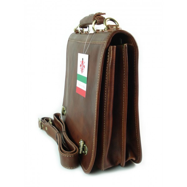 Teczka , męska aktówka ,skóra naturalna dwie przegrody Brązowa TM76M 6 Teczka , męska aktówka ,skóra naturalna dwie przegrody Brązowa TM76M - obrazek 6