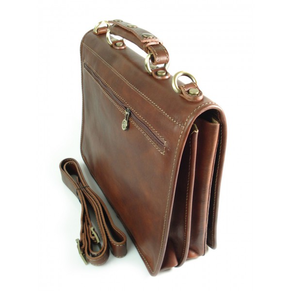 Teczka , męska aktówka ,skóra naturalna dwie przegrody Brązowa TM76M 8 Teczka , męska aktówka ,skóra naturalna dwie przegrody Brązowa TM76M - obrazek 8