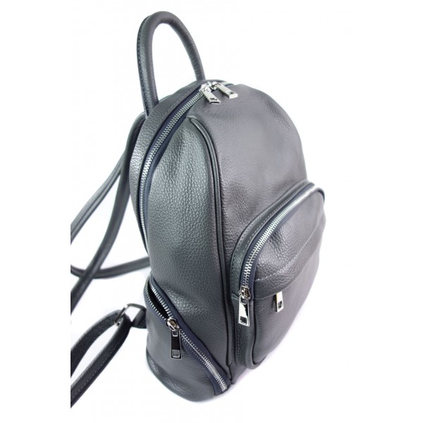 Plecak skórzany damski szary Vera Pelle – VP344G 5 Plecak skórzany damski szary Vera Pelle – VP344G - obrazek 5