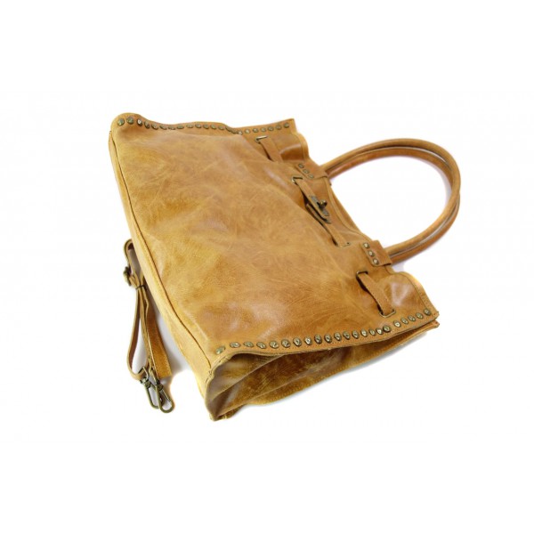 Duża pojemna torba na ramię Shopper Bag camel SB577C 5 Duża pojemna torba na ramię Shopper Bag camel SB577C - obrazek 5