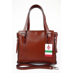 Torebka skórzana VERA PELLE kolor Brązowa