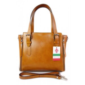 Torebka skórzana VERA PELLE kolor Camel