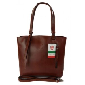 Torebka skórzana VERA PELLE kolor Brązowa