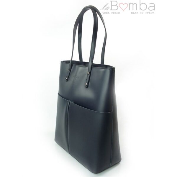 GRANATOWA - SHOPPER BAG WŁOSKA DUŻA TORBA XXL  ZARKA BIELSKO  SB515BS - obrazek 6