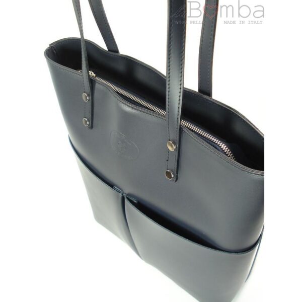 GRANATOWA - SHOPPER BAG WŁOSKA DUŻA TORBA XXL  ZARKA BIELSKO  SB515BS - obrazek 8