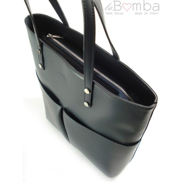 GRANATOWA - SHOPPER BAG WŁOSKA DUŻA TORBA XXL  ZARKA BIELSKO  SB515BS - obrazek 14