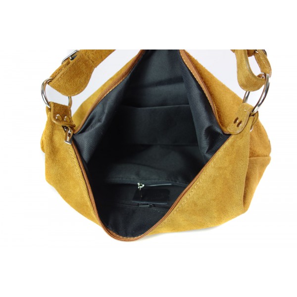 Camelowa torba shopper XL Vera Pelle – worek A4 W345C 4 Camelowa torba shopper XL Vera Pelle – worek A4 W345C - obrazek 4