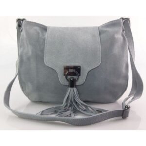 Torebka skórzana VERA PELLE kolor Szara