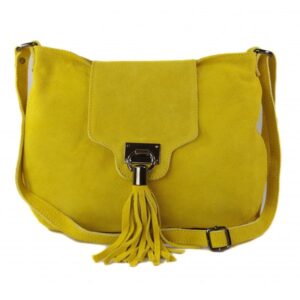 Torebka skórzana VERA PELLE kolor Żółta