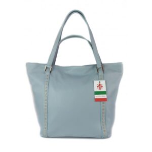 Torebka skórzana VERA PELLE kolor Niebieska