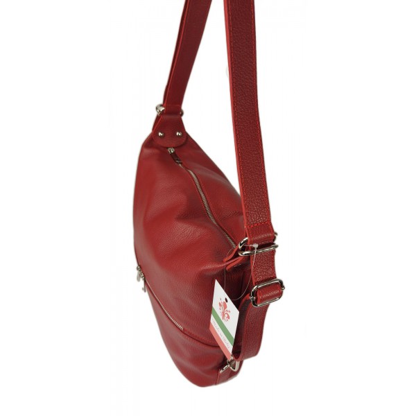 Torebko plecak skórzany bordowy Vera Pelle – STZ34R 3 Torebko plecak skórzany bordowy Vera Pelle – STZ34R - obrazek 3