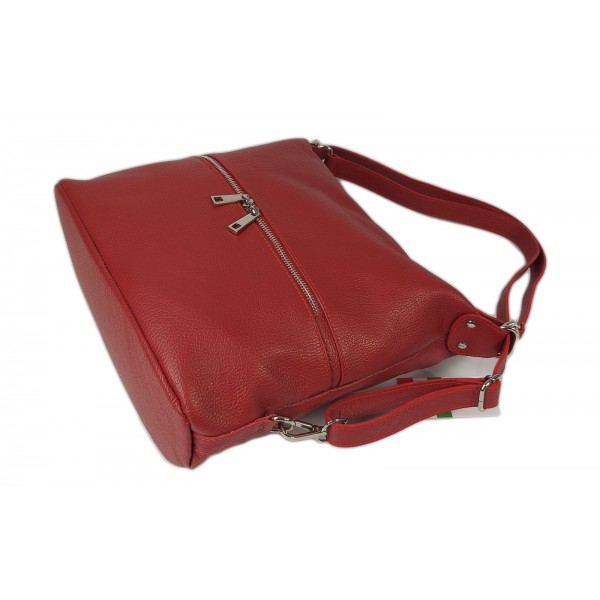 Torebko plecak skórzany bordowy Vera Pelle – STZ34R 5 Torebko plecak skórzany bordowy Vera Pelle – STZ34R - obrazek 5