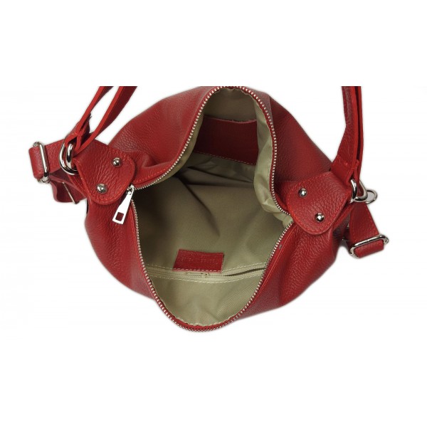 Torebko plecak skórzany bordowy Vera Pelle – STZ34R 7 Torebko plecak skórzany bordowy Vera Pelle – STZ34R - obrazek 7