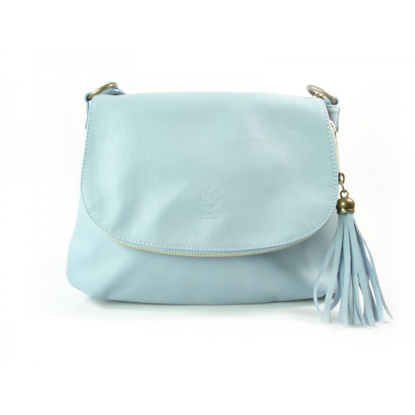 Skórzana listonoszka A5 Vera Pelle chlebak baby blue VP1017BB 2 Skórzana listonoszka A5 Vera Pelle chlebak baby blue VP1017BB - obrazek 2