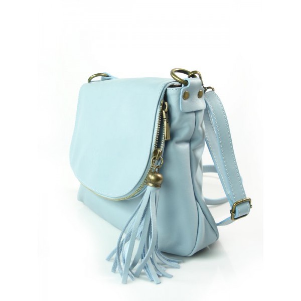 Skórzana listonoszka A5 Vera Pelle chlebak baby blue VP1017BB 3 Skórzana listonoszka A5 Vera Pelle chlebak baby blue VP1017BB - obrazek 3