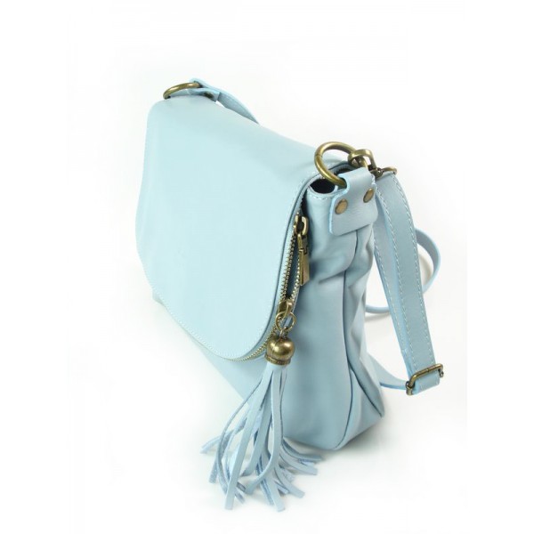 Skórzana listonoszka A5 Vera Pelle chlebak baby blue VP1017BB 4 Skórzana listonoszka A5 Vera Pelle chlebak baby blue VP1017BB - obrazek 4