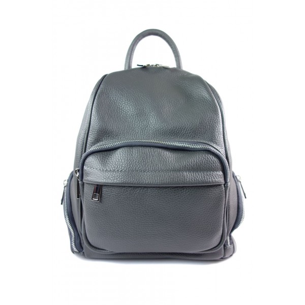 Plecak skórzany damski szary Vera Pelle – VP344G 1 Plecak skórzany VERA PELLE kolor Szara VP344G