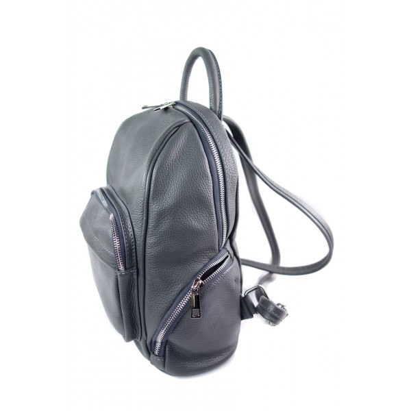 Plecak skórzany damski szary Vera Pelle – VP344G 3 Plecak skórzany damski szary Vera Pelle – VP344G - obrazek 3