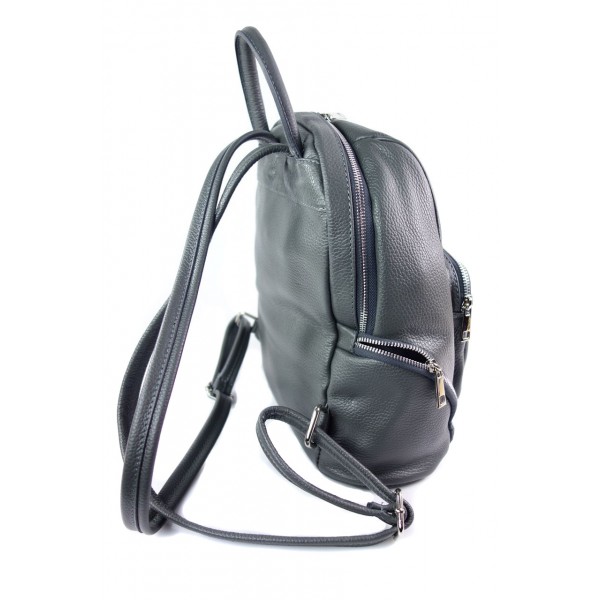 Plecak skórzany damski szary Vera Pelle – VP344G 4 Plecak skórzany damski szary Vera Pelle – VP344G - obrazek 4