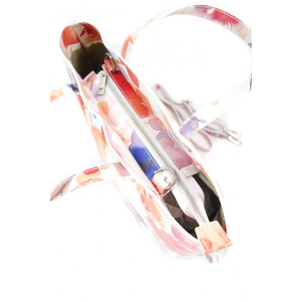 Włoska torba A4 Shopper Bag Vera Pelle Kwiaty SB689K3 3 Włoska torba A4 Shopper Bag Vera Pelle Kwiaty SB689K3 - obrazek 3