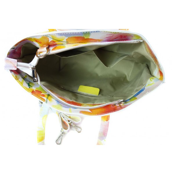 Włoska torba A4 Shopper Bag Vera Pelle Kwiaty SB689K3 4 Włoska torba A4 Shopper Bag Vera Pelle Kwiaty SB689K3 - obrazek 4