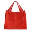 Duża zamszowa torba XXL Shopper bag ,worek Vera Pelle pojemny Czerwony  WK799R - obrazek 4