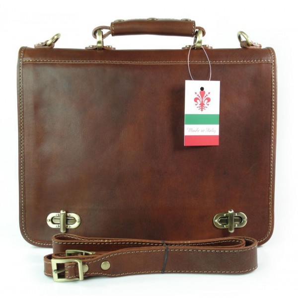 Teczka , męska aktówka ,skóra naturalna dwie przegrody Brązowa TM76M 2 Teczka , męska aktówka ,skóra naturalna dwie przegrody Brązowa TM76M - obrazek 2