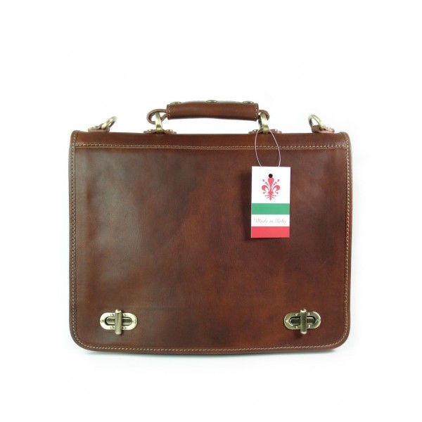 Teczka , męska aktówka ,skóra naturalna dwie przegrody Brązowa TM76M 3 Teczka , męska aktówka ,skóra naturalna dwie przegrody Brązowa TM76M - obrazek 3