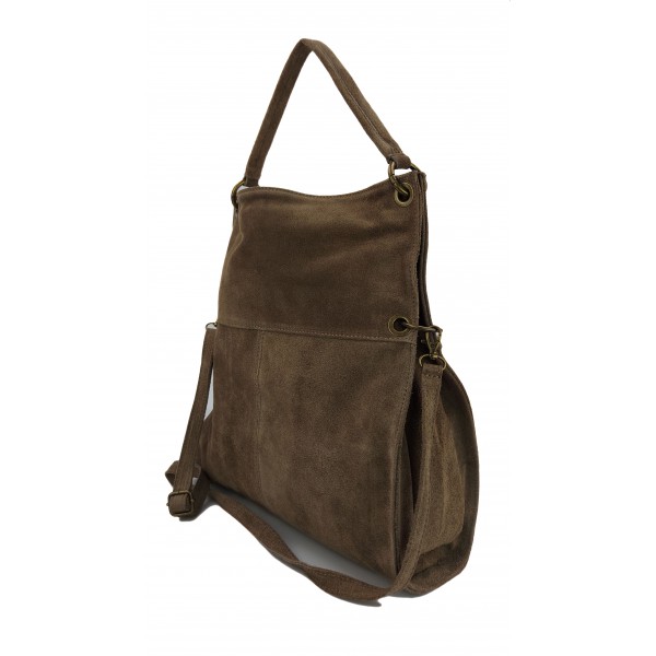 Duża listonoszka-łamana ,worek na ramię A4 ,włoski zamsz naturalny Beż WA44T 4 Duża listonoszka-łamana ,worek na ramię A4 ,włoski zamsz naturalny Beż WA44T - obrazek 4