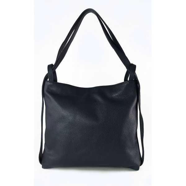 Plecak skórzany damski XXL Vera Pelle, granatowy, pojemny – WX754BS 1 Plecak skórzany WX754BS