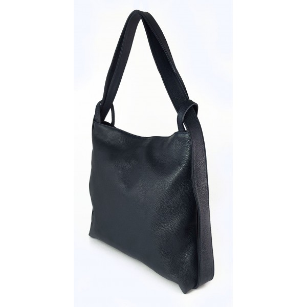 Plecak skórzany damski XXL Vera Pelle, granatowy, pojemny – WX754BS 2 Plecak skórzany damski XXL Vera Pelle, granatowy, pojemny – WX754BS - obrazek 2