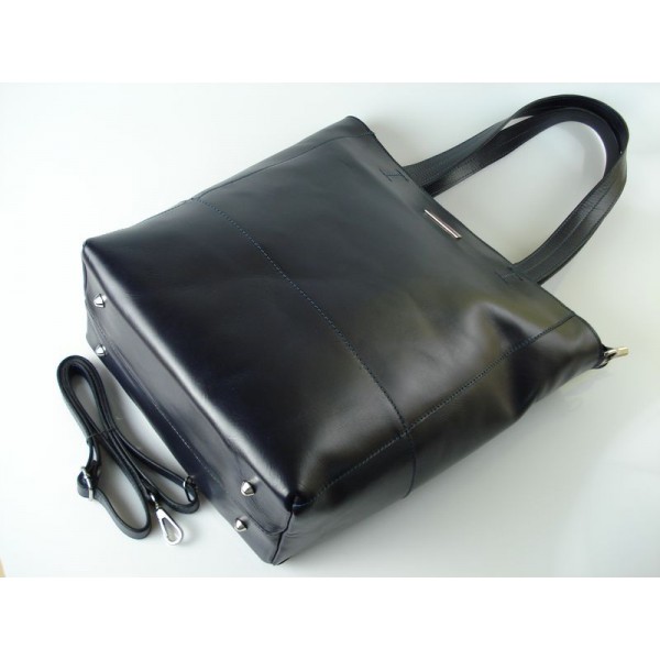 WŁOSKA TOREBKA SHOPPER BAG A4 la BOMBA GRANATOWA SB4010BS 3 WŁOSKA TOREBKA SHOPPER BAG A4 la BOMBA GRANATOWA SB4010BS - obrazek 3