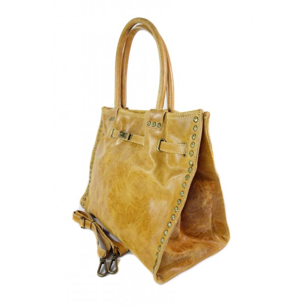 Duża pojemna torba na ramię Shopper Bag camel SB577C 3 Duża pojemna torba na ramię Shopper Bag camel SB577C - obrazek 3