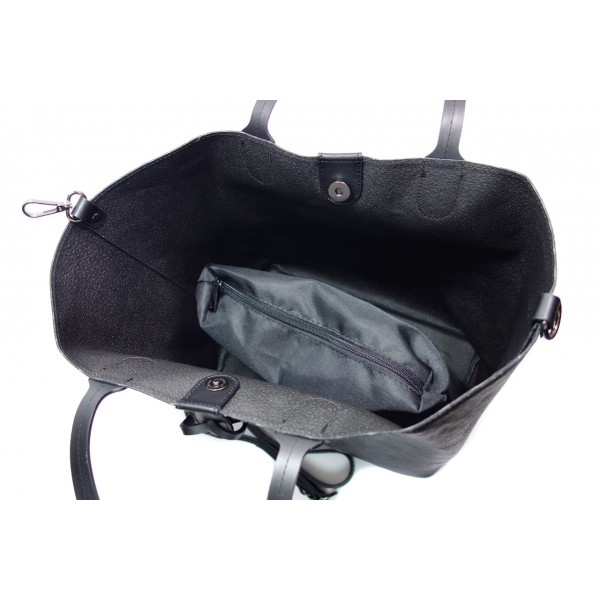 Duża torba Shopper Bag na ramię Vera Pelle Nero czarna SB599N 2 Duża torba Shopper Bag na ramię Vera Pelle Nero czarna SB599N - obrazek 2