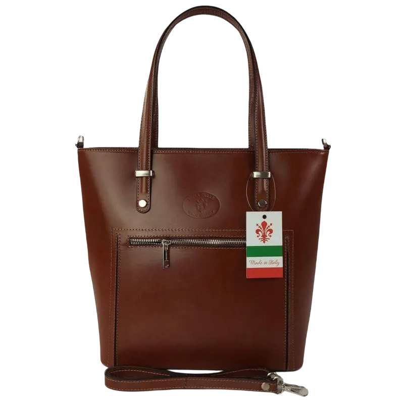 wloska skorzana klasyczna torebka na ramie vera pelle format a4 brazowa vbz66m Photoroom