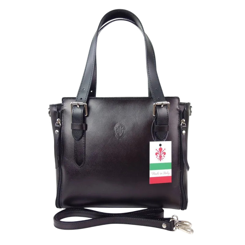 wloska torebka skorzana kuferek miesci a4 vera pelle czarny v884n Photoroom