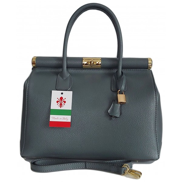 Duży kufer- torba kłódka A4 Włoska Vera Pelle , Szara AL35GG2 7 Duży kufer- torba kłódka A4 Włoska Vera Pelle , Szara AL35GG2 - obrazek 7