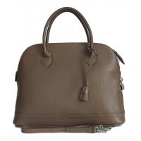 Kultowa Włoska skórzana torebka kuferek do ręki  kłódka A4 Vera Pelle Beżowa VPGU14T