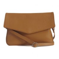 2 w 1 Włoska skórzana listonoszka  super opcja Vera Pelle  Camel LLB21C