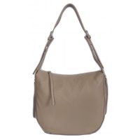 Włoska skórzana torebka na ramię Vera Pelle format A4, Beż  LBB55T