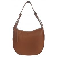 Włoska skórzana torebka na ramię Vera Pelle format A4, Czarna  LBB55N