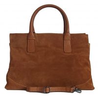 Duża Włoska torba XXL Vera Pelle, skórzany zamszowy kufer pojemny A4 Camel WKXL85C
