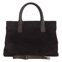 Duża Włoska torba XXL Vera Pelle, skórzany zamszowy kufer pojemny A4 Czekoladowa WKXL85X