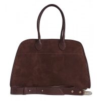 Włoska skórzana torebka, duży kuferek do ręki A4 Vera Pelle Brąz  DKVP35M