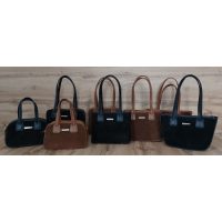 Torebeczka La Bomba Vera Pelle na ramię do ręki, Włoska skóra z zamszem Camel SLB11XC